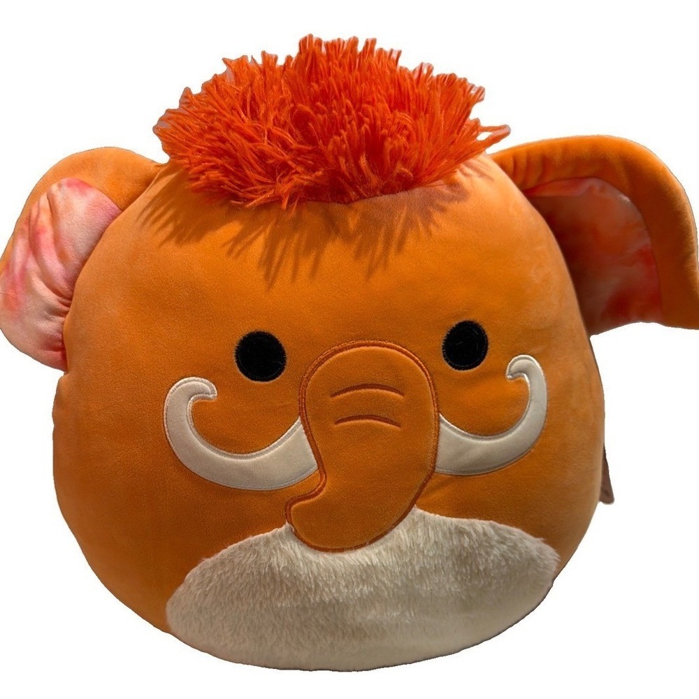 Wilbie the Mammoth Fuzzy Hair 16"  NWT Squishmallows Orange